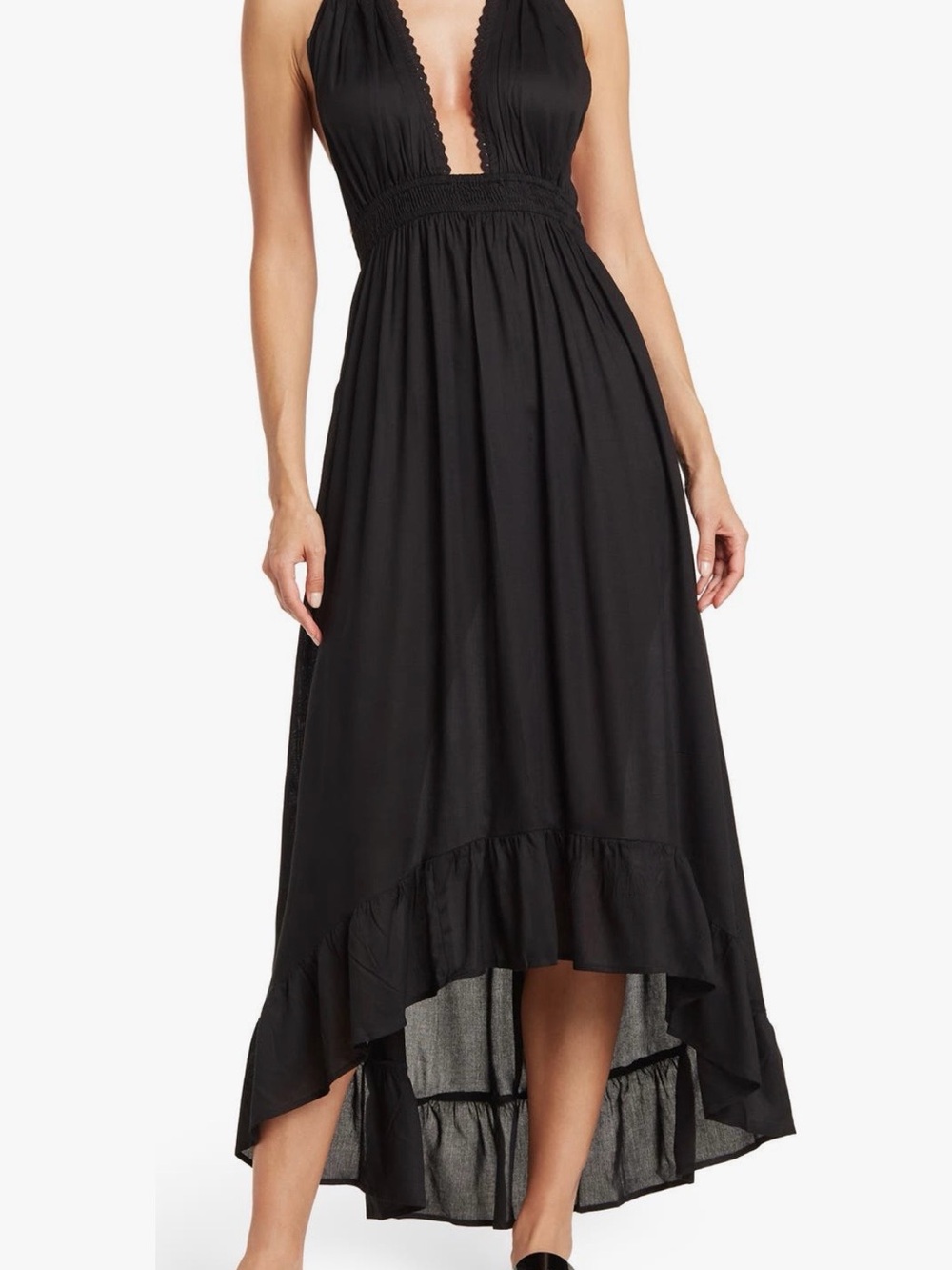 Boho Me Black Halter High-Low Maxi Dress.